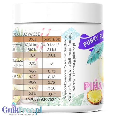 Funky Flavors Splash Pina Colada - low carb, fat free powdered food flavoring