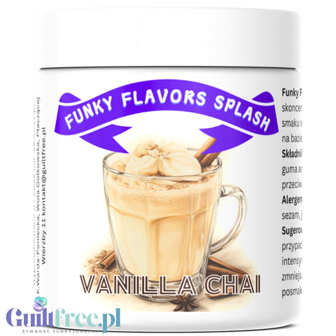 Funky Flavors Splash Vanilla Chai 3kcal 50g - aromat słodzący w proszku, Korzenna Wanilia