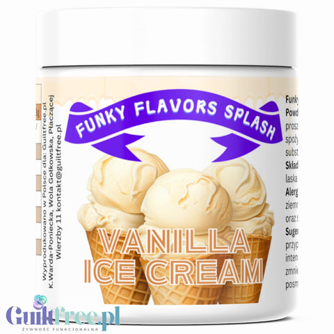 Funky Flavors Splash Vanilla Ice Cream 50g low calorie sugar free, high fiber powdered food flavoring