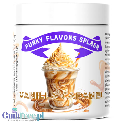 Funky Flavors Splash Vanilla Caramel 50g  low calorie sugar free, high fiber powdered food flavoring