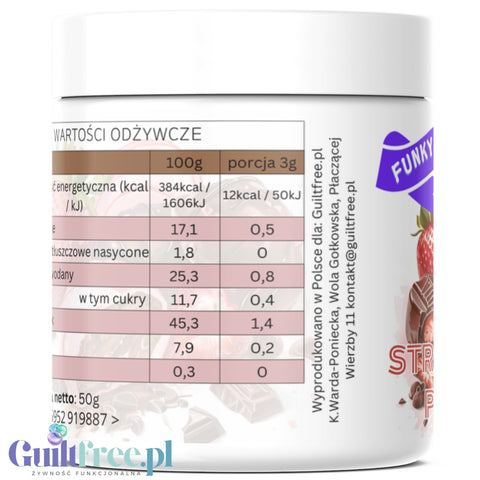 Funky Flavors Splash Strawberry Praline 50g - sugar-free powdered sweetener flavor, Praline flavor with strawberry mousse