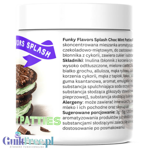 Funky Flavors Splash Mint Choc Patties 6kcal 50g - fiber sweetener powder.