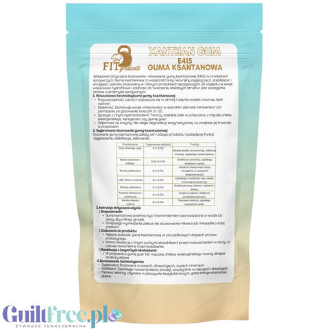 FITgridients Xanthan Gum 100g - naturalna czysta guma ksantanowa 100% E-415