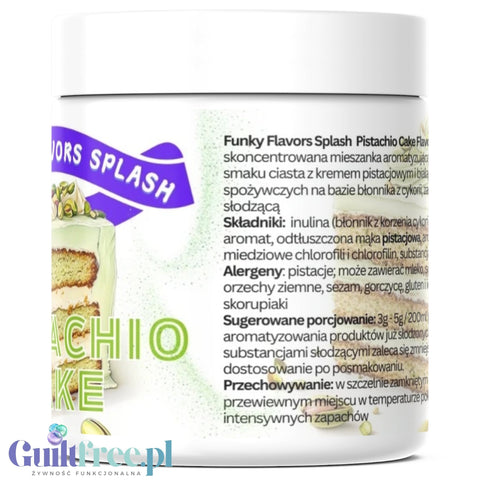 Funky Flavors Splash Pistachio Cake 50g low calorie sugar free, high fiber powdered food flavoring
