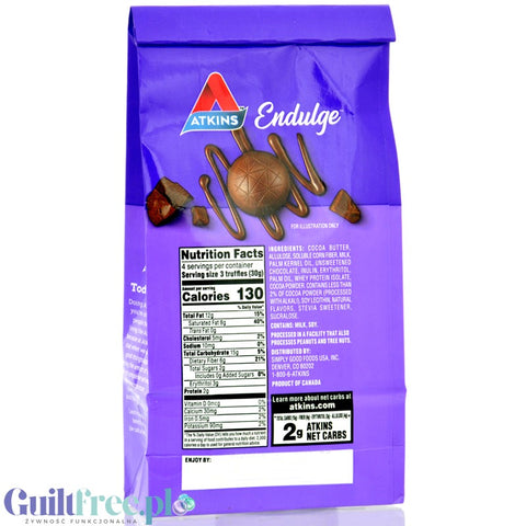 Atkins Endulge Truffles Milk Chocolate - trufle pralinowe w mlecznej czekoladzie bez dodatku cukru