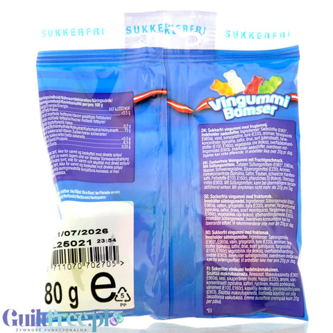 Nordthy Vingummi Bamser Mix - colorful sugar-free jelly bears 40% less calories