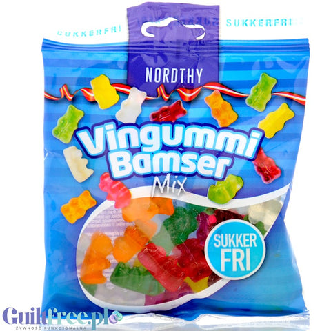 Nordthy Vingummi Bamser Mix - colorful sugar-free jelly bears 40% less calories