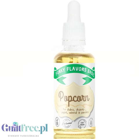 Funky Flavors Basic Popcorn 30ml - kropelki aromatyzujące bez cukru i słodzików, aromat prażonego popcornu
