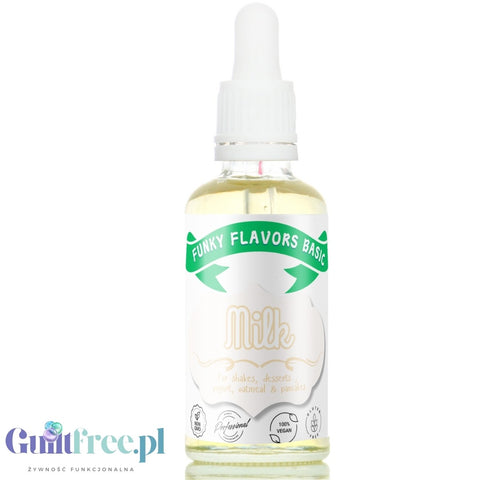 Funky Flavors Basic Milk 30ml - flavoring drops without sugar and sweeteners, milk flavoring