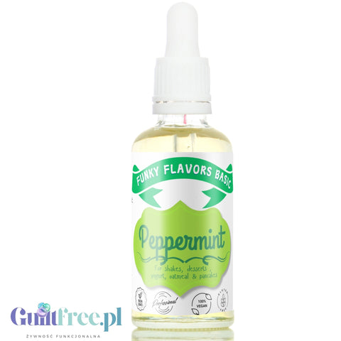 Funky Flavors Basic Peppermint 30g - miętowe kropelki aromatyczne bez cukru, tłuszczu i słodzików