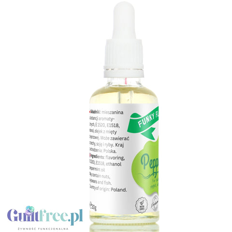 Funky Flavors Basic Peppermint 30g - miętowe kropelki aromatyczne bez cukru, tłuszczu i słodzików