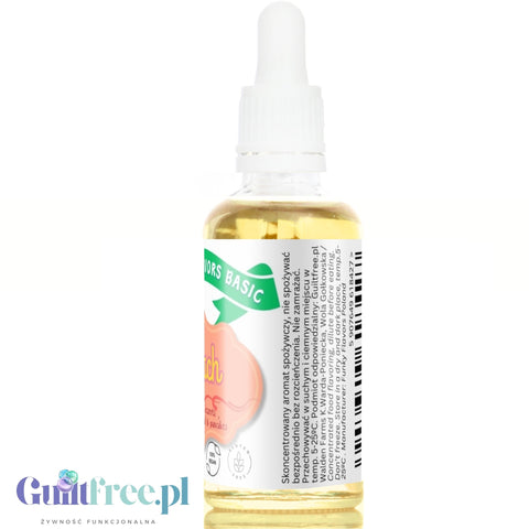 Funky Flavors Basic Peach 30ml - brzoskwiniowe kropelki do napojów i posiłków bez cukru, słodzików i kalorii