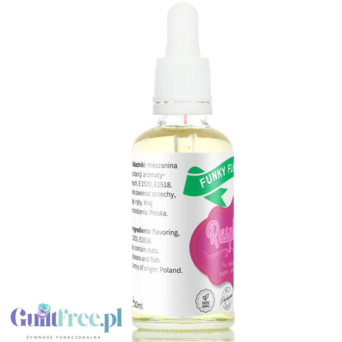 Funky Flavors Basic Raspberry 30ml - malinowe kropelki aromatyczne bez cukru, tłuszczu i słodzików