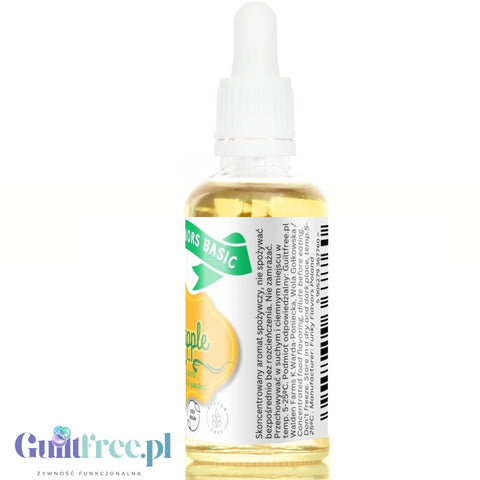 Funky Flavors Basic Pineapple 30ml - kropelki ananasowe do napojów i potraw bez cukru, słodzików i kalorii