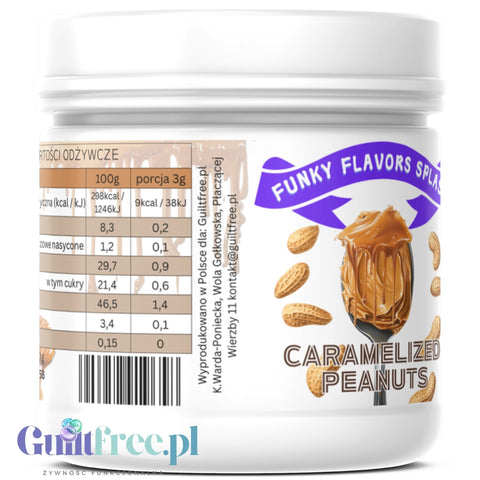 Funky Flavors Splash Caramlised Peanuts 9kcal 150g - błonnikowy aromat słodzący w proszku