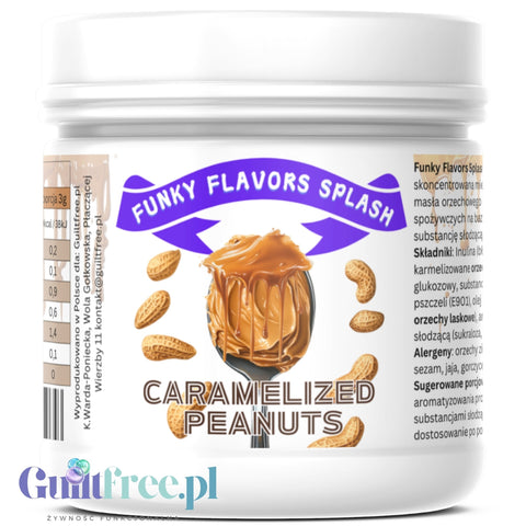 Funky Flavors Splash Caramlised Peanuts 9kcal 150g - błonnikowy aromat słodzący w proszku