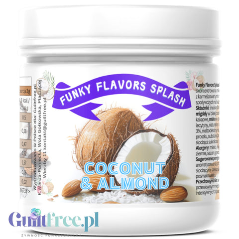 Funky Flavors Splash Coconut Almond 200g - kokosowy aromat słodzący w proszku z kokosem, migdałami i białą czekoladą