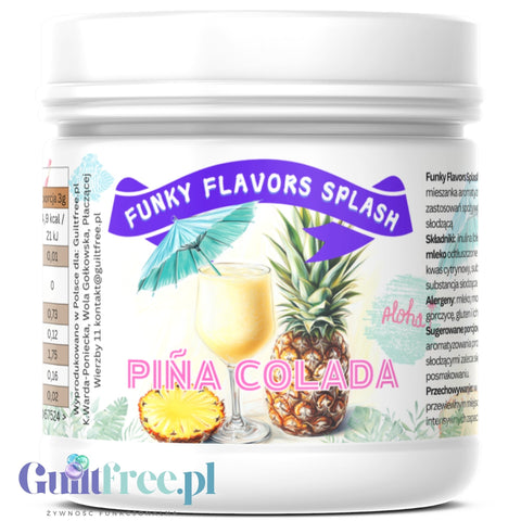Funky Flavors Splash Pina Colada 5kcal 150g - sugar free sweetener powder with coconut and pineapple
