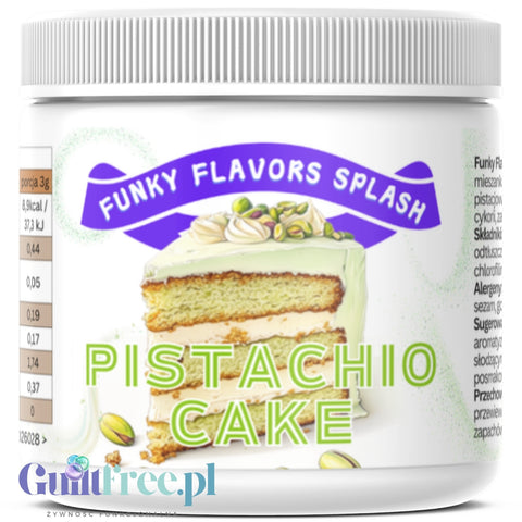Funky Flavors Splash Pistachio Cake 200g - błonnikowy aromat słodzący w proszku o smaku ciasta pistacjowego z białą czekoladą