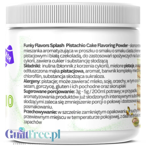 Funky Flavors Splash Pistachio Cake 200g low calorie sugar free, high fiber powdered food flavoring