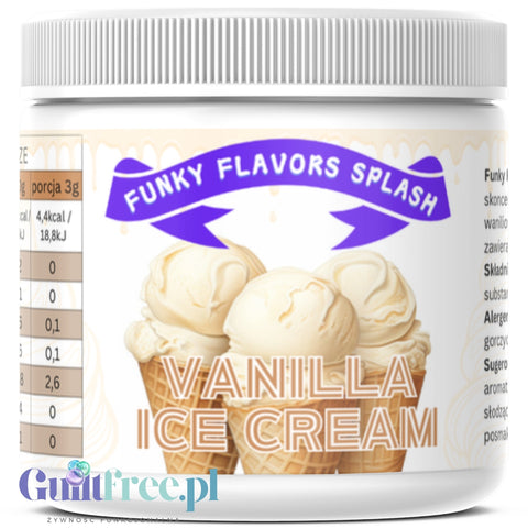 Funky Flavors Splash Vanilla Ice Cream 200g low calorie sugar free, high fiber powdered food flavoring