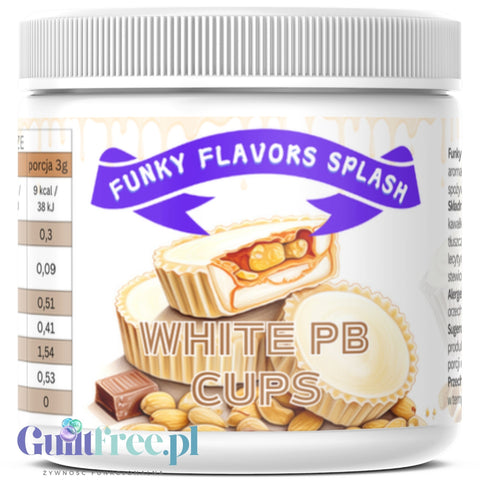 Funky Flavors Splash White PB Cup 200g  low calorie sugar free, high fiber powdered food flavoring