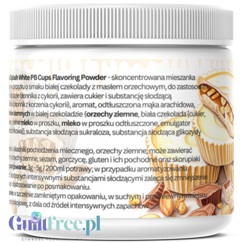 Funky Flavors Splash White PB Cup 200g  low calorie sugar free, high fiber powdered food flavoring