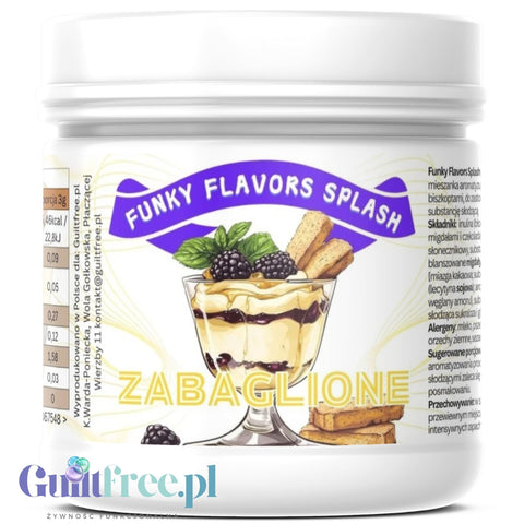Funky Flavors Splash Zabaglione 5kcal 150g - aromat słodzący w proszku zabaglione z jeżynami i ciasteczkami migdałowymi