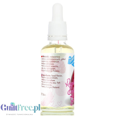 Funky Flavors Sweet Raspberry Bubble Gum - smakowe kropelki słodzące bez cukru, tłuszczu i kalorii