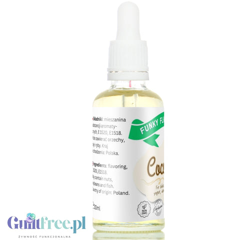 Funky Flavors Basic Coconut 30ml - kokosowe kropelki aromatyczne bez cukru i słodzików