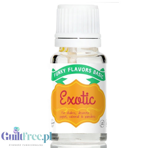 Funky Flavors Basic Exotic 10ml - food flavor without sugar and sweeteners, Exotic Fruits