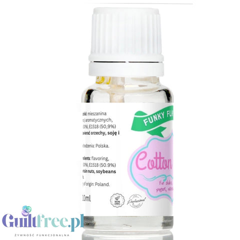 Funky Flavors Basic Cotton Candy 10ml - food flavor without sugar or sweeteners, Cotton Candy.