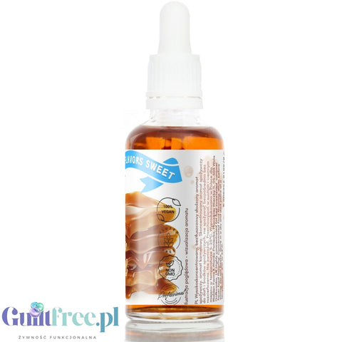 Funky Flavors Sweet Creamy Caramel Stevia - kropelki smakowe ze stewią aromat bez cukru & bez tłuszczu, Karmel