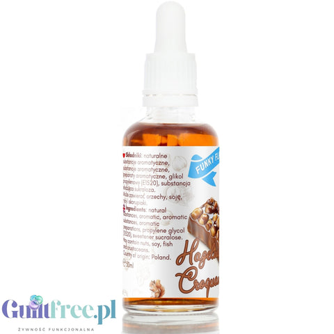 Funky Flavors Sweet Hazelnut Croquant - kropelki słodzące bez cukru & bez tłuszczu,smak Karmelizowane Orzechy Laskowe
