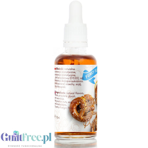 Funky Flavors Sweet Salted Caramel Pretzel - słodkie kropelki bez cukru, tłuszczu i kcal, smak Precelki z Solonym Karmelem