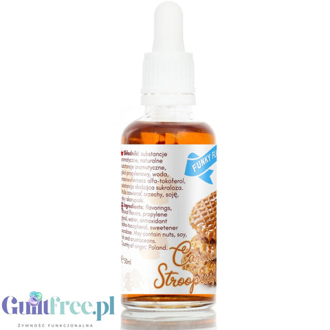 Funky Flavors Sweet Caramel Stroopwafel - słodkie kropelki bez cukru i tłuszczu o smaku Wafle z Syropem Karmelowym