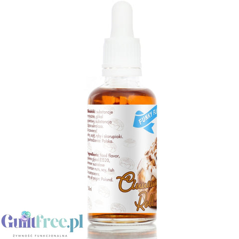 Funky Flavors Sweet Cinnamon Roll - słodzące kropelki o smaku drożdżówki z cynamonem, bez cukru, tłuszczu i kcal