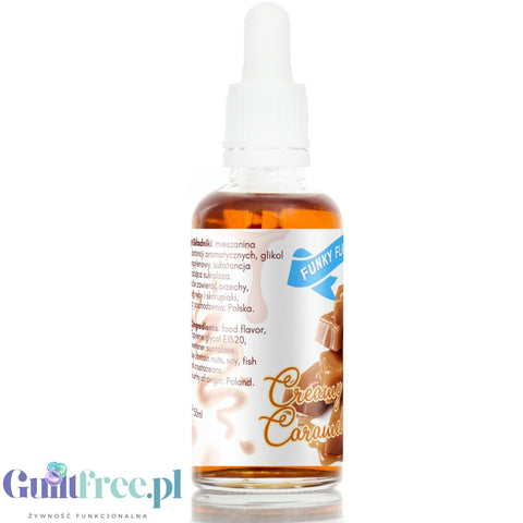 Funky Flavors Sweet Creamy Caramel - karmelowe kropelki słodzące bez cukru, bez tłuszczu, bez kalorii