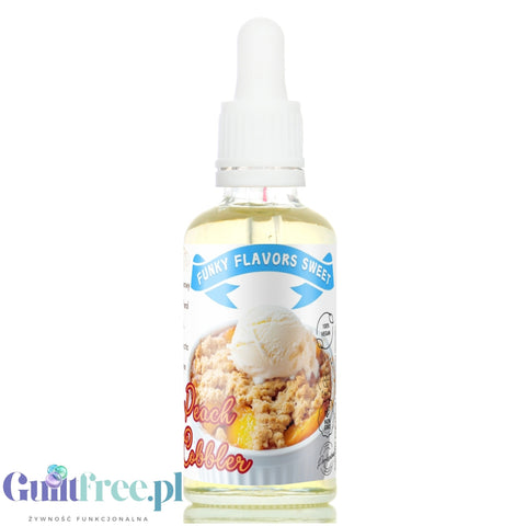 Funky Flavors Sweet Peach Cobbler - słodkie kropelki bez cukru i kalorii o smaku Ciasta z Brzoskwiniami i Kruszonką
