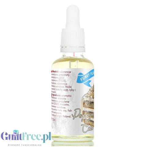 Funky Flavors Sweet Poppyseed Cake - słokie kropelki makowcowe bez cukru, tłuszczu i kcal, Tort Makowy