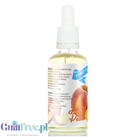 Funky Flavors Sweet Juicy Peach - sweet peach drops without sugar and calories for meals and drinks