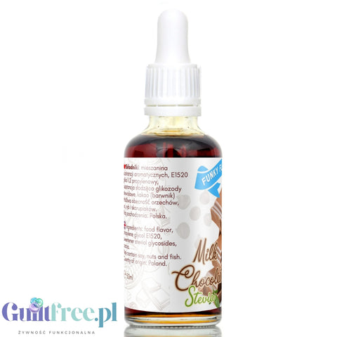 Funky Flavors Sweet Chocolate Stevia flavor drops with stevia without sugar or calories, Milk Chocolate