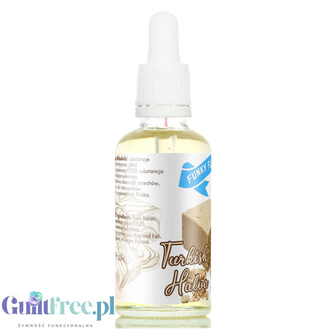 Funky Flavors Sweet Turkish Halva - chałwowe kropelki słodzące bez cukru i tłuszczu, Turecka Chałwa Sezamowa