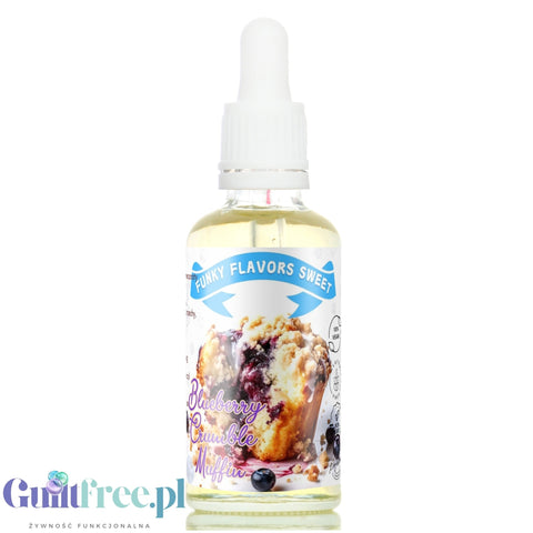 Funky Flavors Sweet Blueberry Crumble Muffin - słodkie kropelki bez cukru o smaku babeczki z jagodami, bez kcal
