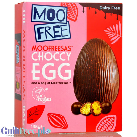 Moo Free Choccy Egg Moofreesas - wegańskie czekoladowe jajko wielkanocne z chrupiącymi kuleczkami bez glutenu