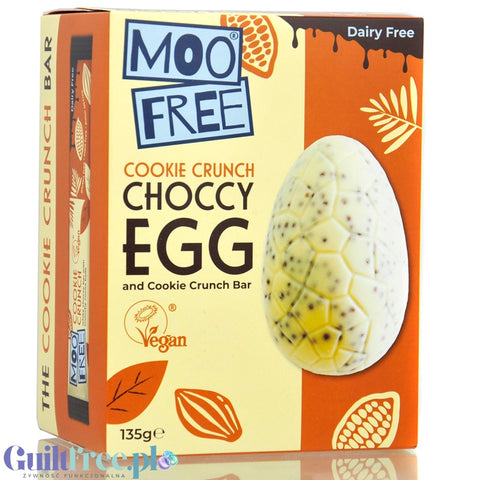Moo Free Choccy Easter Egg & Cookie Crunch Bar - wegańskie czekoladowe jajko wielkanocne z batonikiem