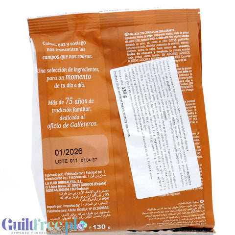 Florbu Cookies Cinnamon - cynamonowe ciastka z błonnikiem  bez dodatku cukru