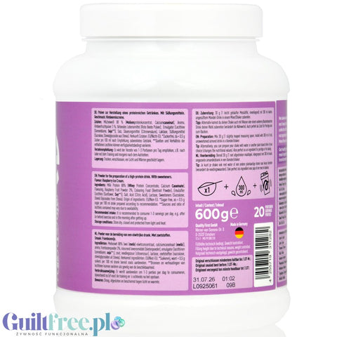 More Nutrition Protein Milkshake Raspberry Ice Cream 0,6kg - gęsty koktajl białkowy z kazeiną, smak Lody Malinowe