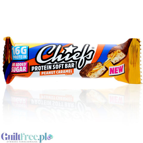 Chiefs Protein Soft Bar Peanut Caramel - baton proteinowy, Orzechowo-Karmelowy, 16g białka & 226kcal