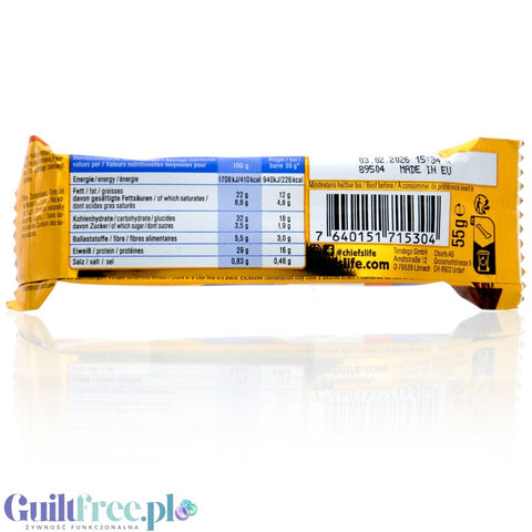 Chiefs Protein Soft Bar Peanut Caramel - baton proteinowy, Orzechowo-Karmelowy, 16g białka & 226kcal
